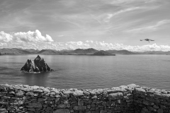 Skellig Beag from the monastery - Black and White 1